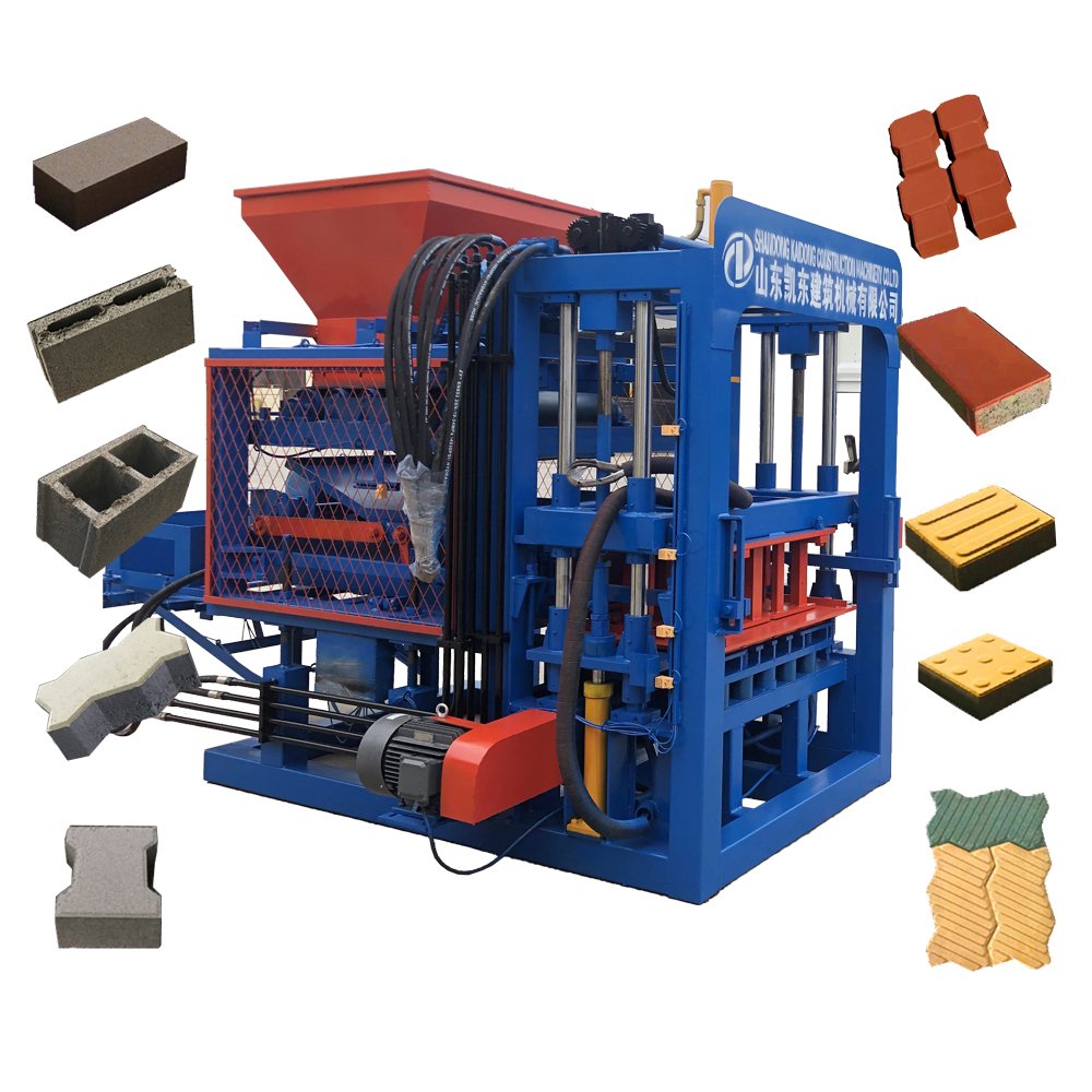 qt4-15b cement concrete fully automatic hydraulic interlock paver hollow brick block making machine production line