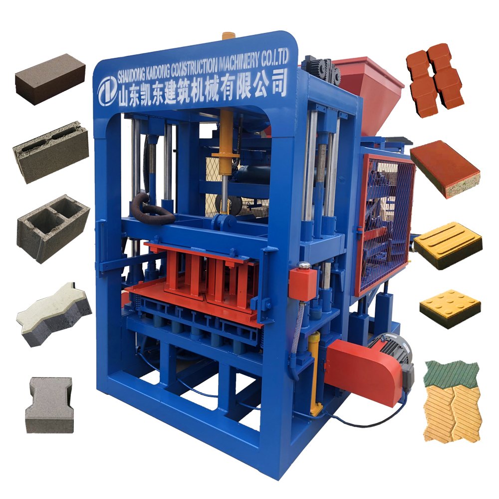 qt4-15b cement concrete fully automatic hydraulic interlock paver hollow brick block making machine production line