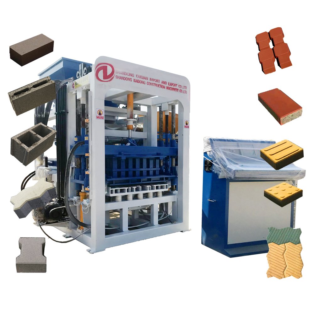qt4-15b cement concrete fully automatic hydraulic interlock paver hollow brick block making machine production line