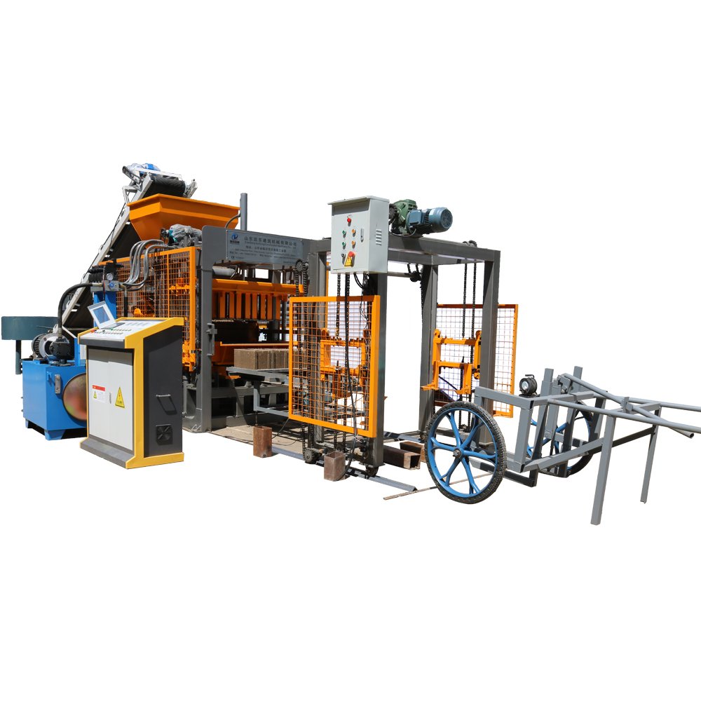 qt4-15b cement concrete fully automatic hydraulic interlock paver hollow brick block making machine production line
