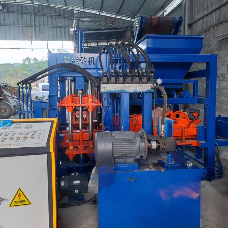 qt4-15 manual interlocking brick making machine block molding machine interlocking brick mold