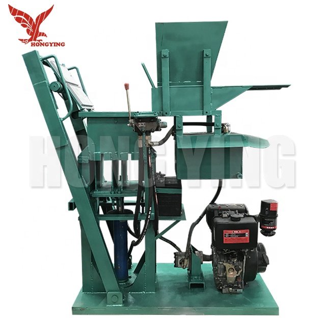 Semi-automatic hydraulic diesel clay soil brick machine hollow brick making machine sale in Ghana