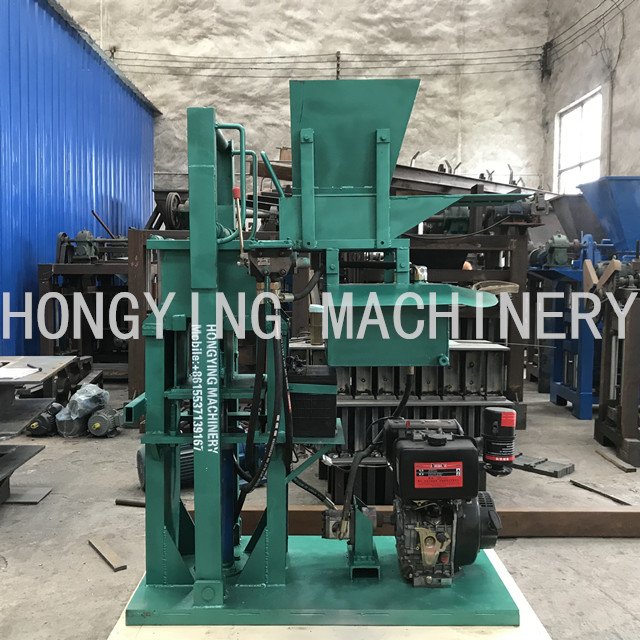 Semi-automatic hydraulic diesel clay soil brick machine hollow brick making machine sale in Ghana