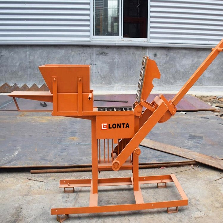 LONTA QMR2-40 Small mini manual hollow paving mould soil earth mud clay brick block making machine Kenya Zambia Benin