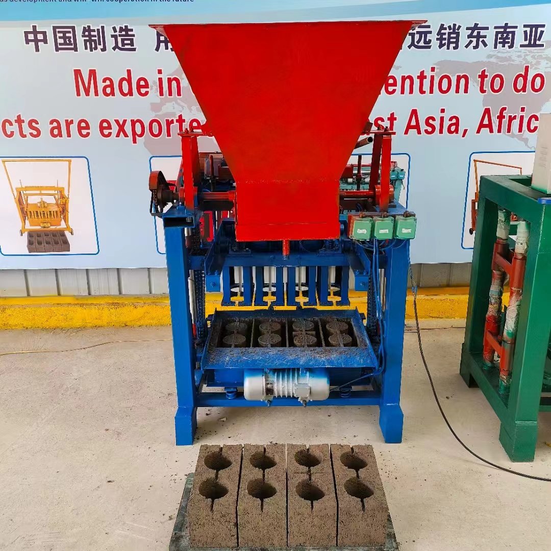 Cement Hollow Block Semi Automatic Brick Making Machine Molding High Yield Hand Press Brick Making Machine