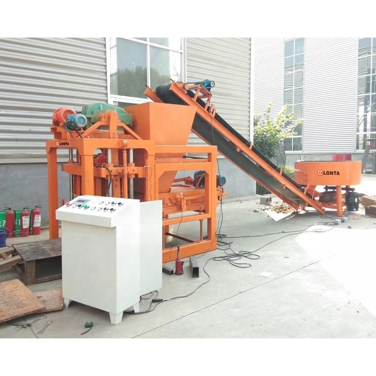 LONTA QTJ4-28 semi automatic interlock hollow solid paver mould fly ash cement concrete brick block making machine for sale