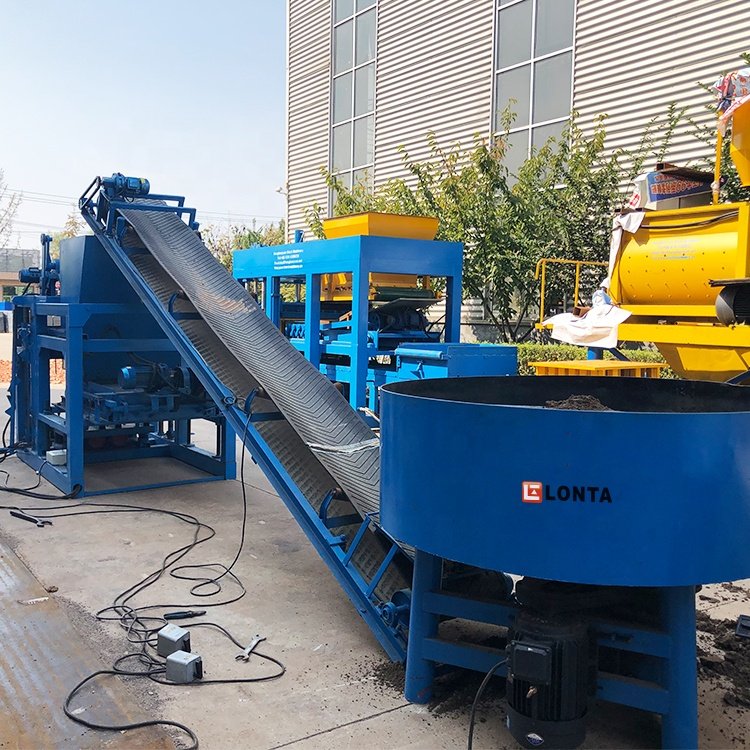LONTA QTJ4-28 semi automatic interlock hollow solid paver mould fly ash cement concrete brick block making machine for sale