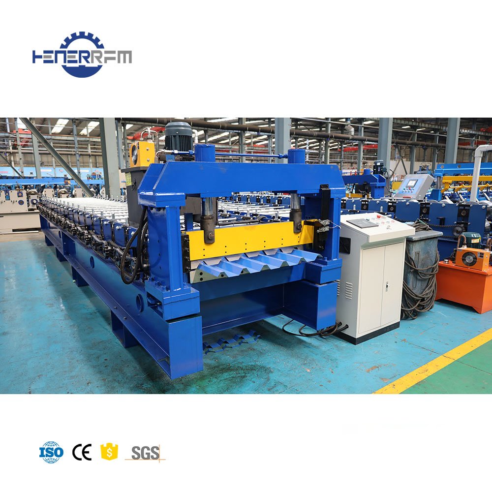 Trapezoid R Panel Ibr Roof Sheeting Roll Forming Machine Full Automatic Tile roll former