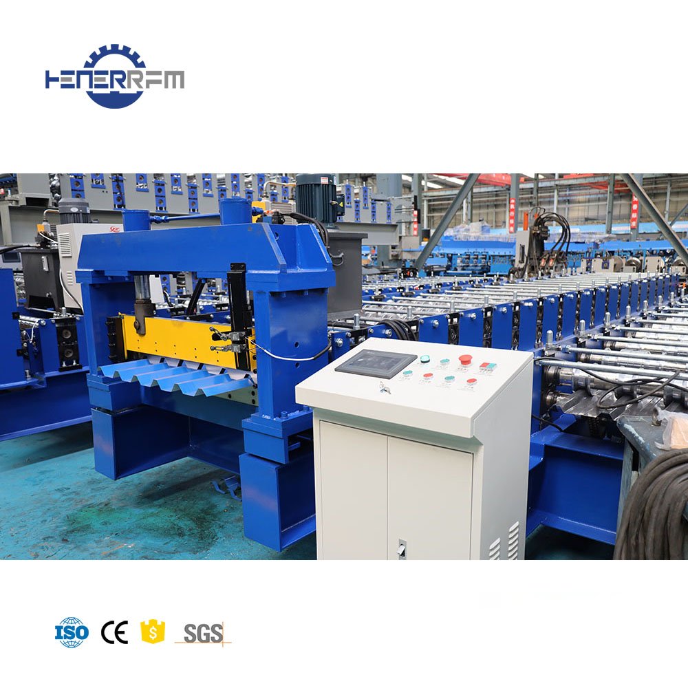 Trapezoid R Panel Ibr Roof Sheeting Roll Forming Machine Full Automatic Tile roll former
