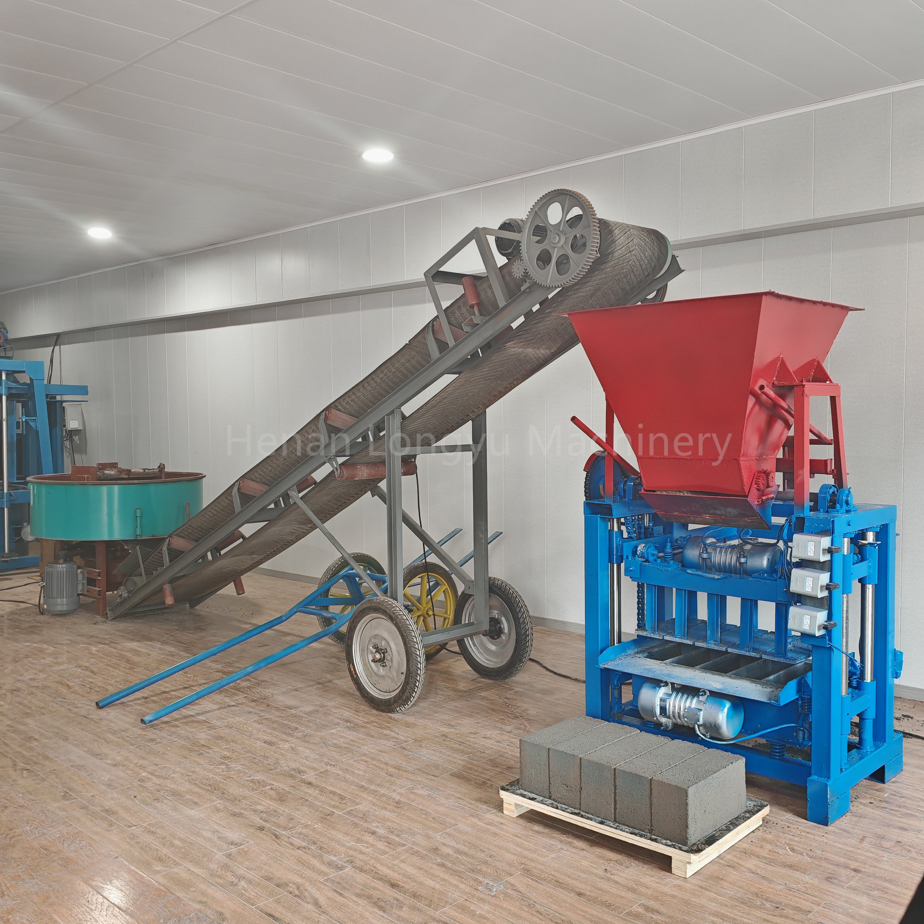 Cement Concrete Interlocking Paving Block Machinery Hollow Block Brick Making Machine for sale