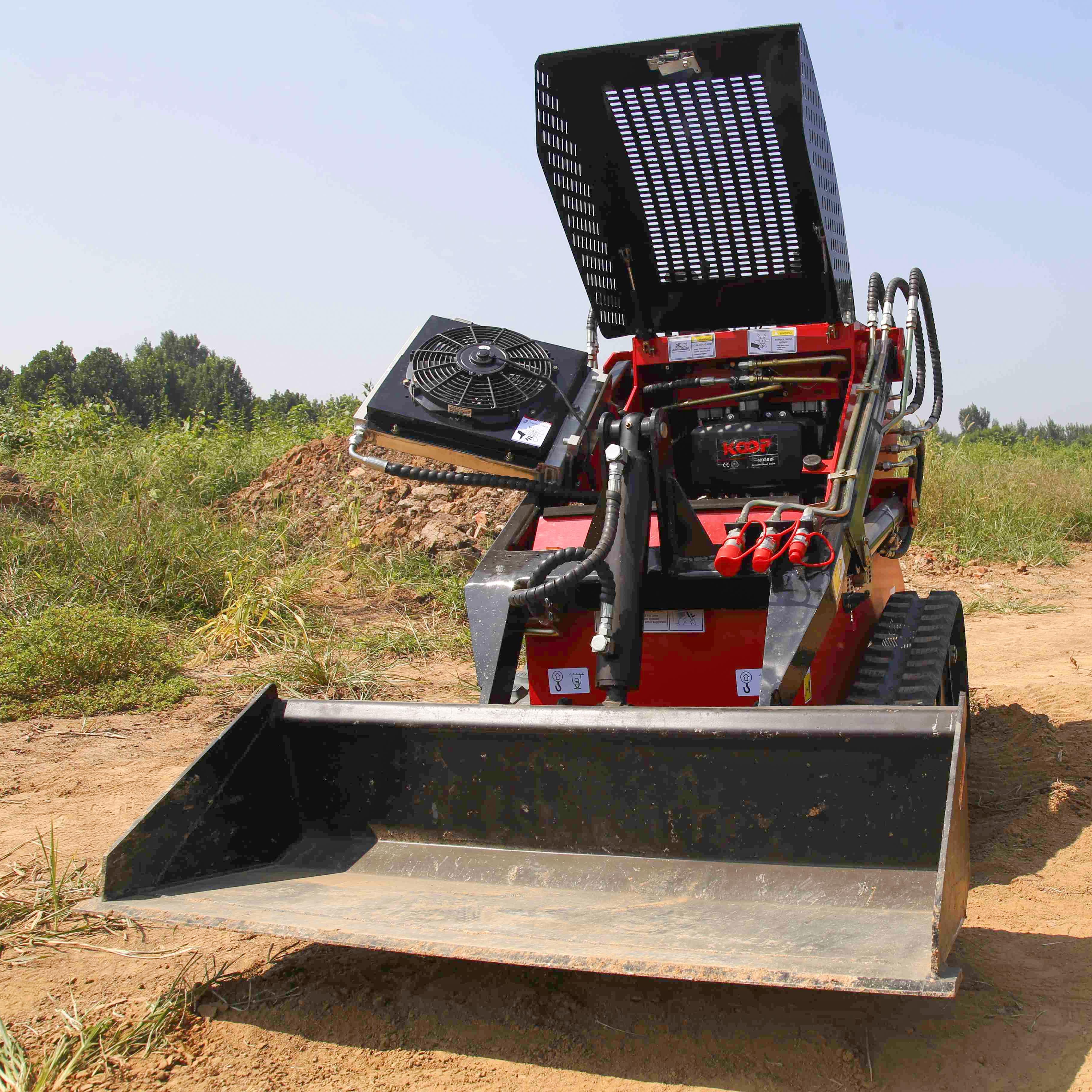 Cheapest EPA EURO5 skid steer bucket 72 Mini Loader stand on skid steer with bucket