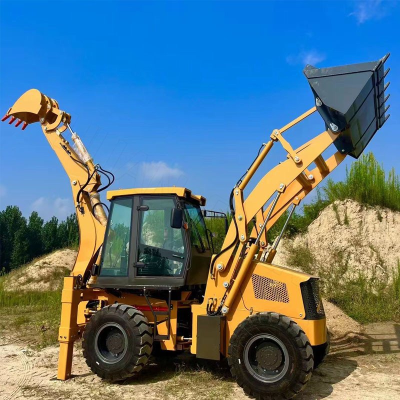 HuanSheng HS388 Chinese Made Mini Backhoe Loader Small Excavator Backhoe 1Ton 2Ton Wheel Loader For Sale