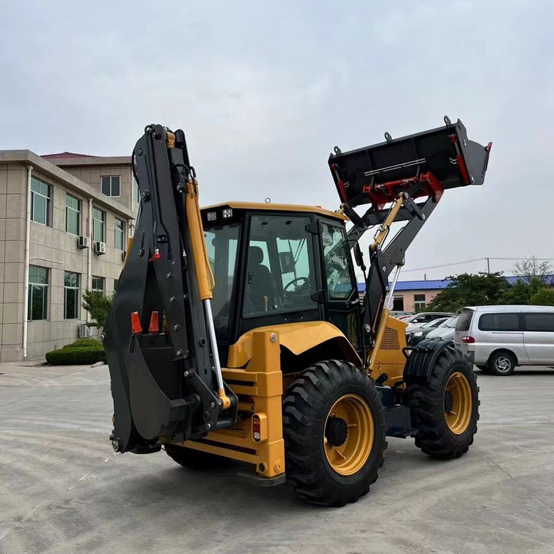 HuanSheng HS388 Chinese Made Mini Backhoe Loader Small Excavator Backhoe 1Ton 2Ton Wheel Loader For Sale