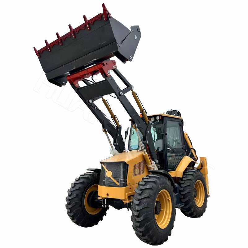 HuanSheng HS388 Chinese Made Mini Backhoe Loader Small Excavator Backhoe 1Ton 2Ton Wheel Loader For Sale