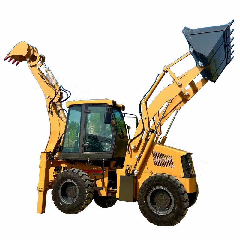 HuanSheng HS388 Chinese Made Mini Backhoe Loader Small Excavator Backhoe 1Ton 2Ton Wheel Loader For Sale