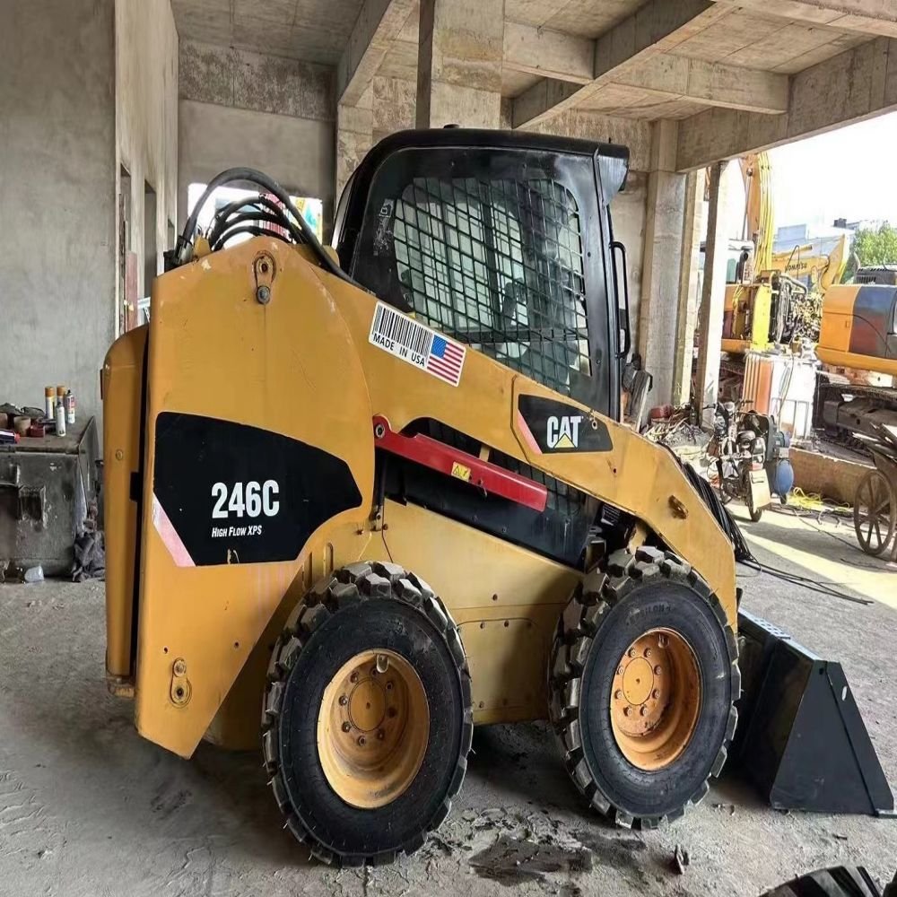 Ready-to-Work Used Caterpillar 246C Skid Steer Loader Mini Front Wheel Loader 1 Ton Rated Load Farm Applicable Engine Motor Pump