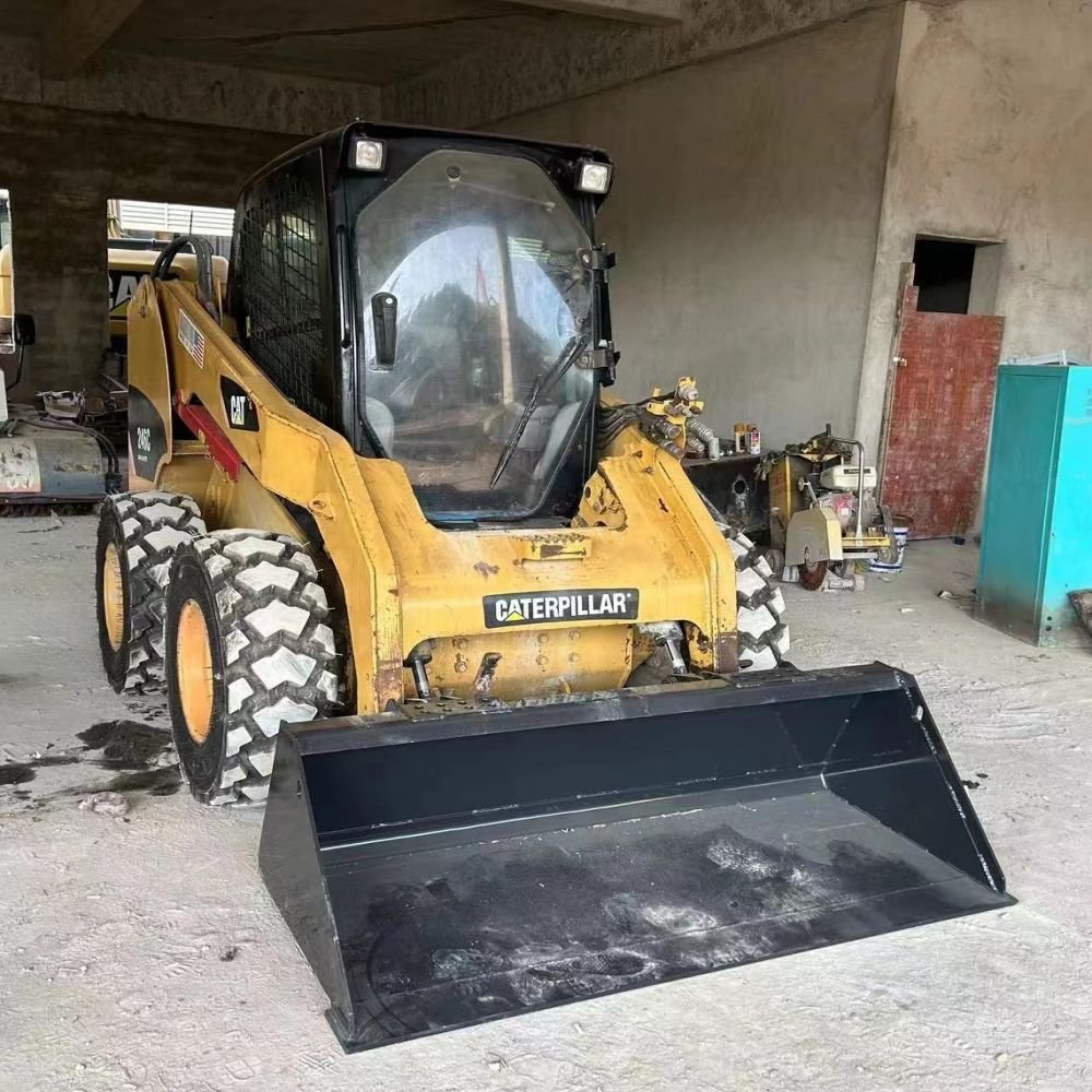 Ready-to-Work Used Caterpillar 246C Skid Steer Loader Mini Front Wheel Loader 1 Ton Rated Load Farm Applicable Engine Motor Pump
