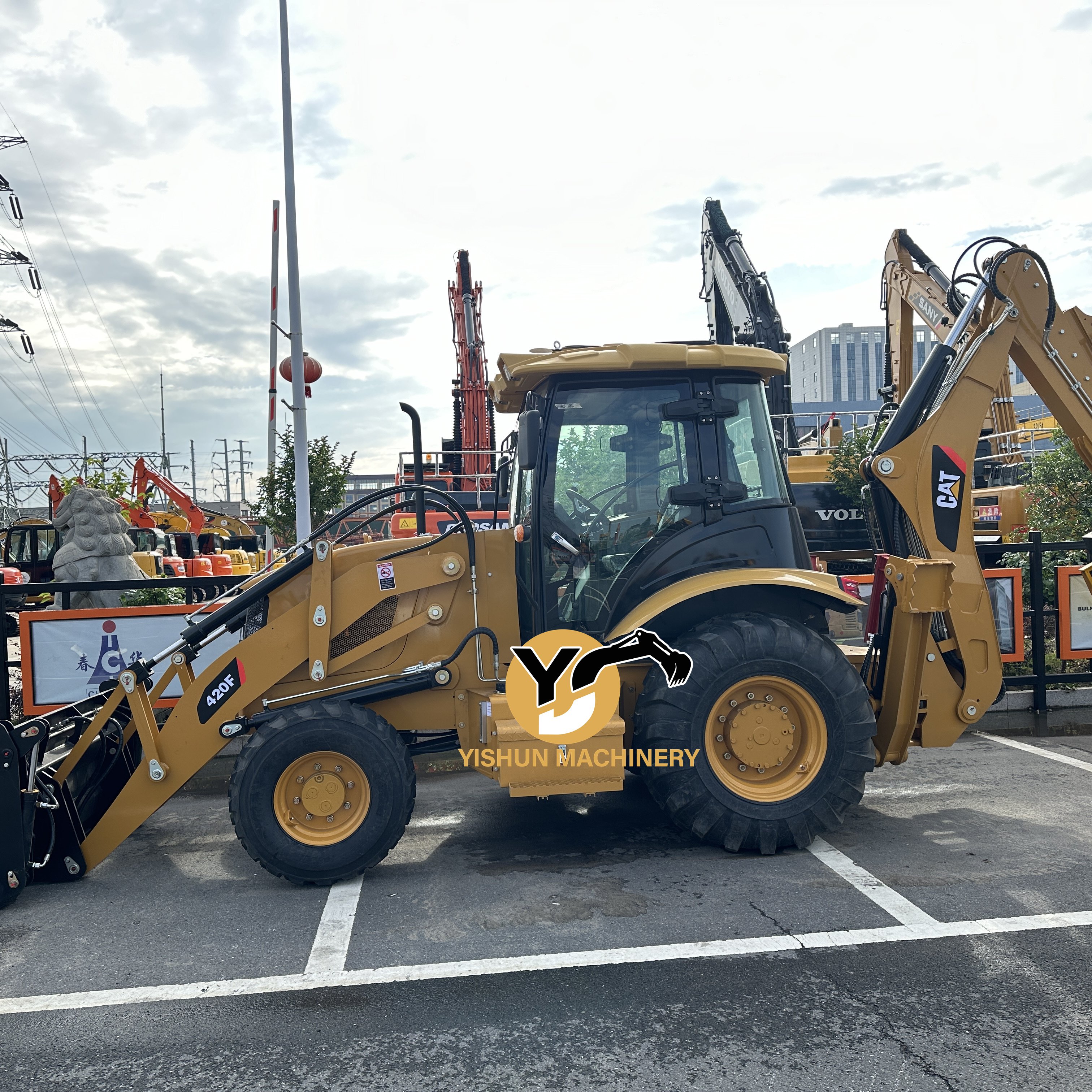 Yishun Machinery Construction Loader CAT420f Used Caterpillar Fronet End Wheel Loader in Stock