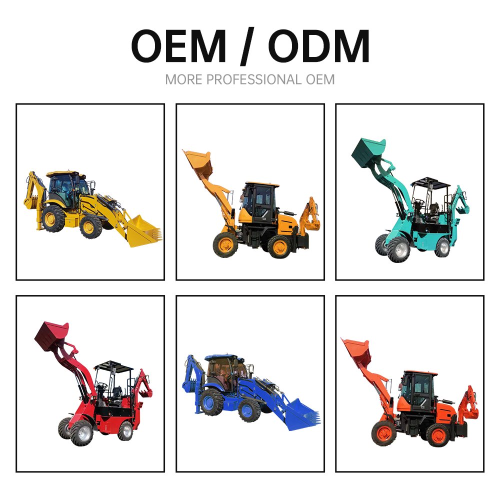 Backhoe Loader Tractor Sand Quarry Construction Machinery 4x4 Small 1.5ton 1 ton Backhoe Loader