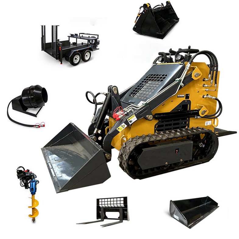 Crawler Loader Earth-Moving Machinery 0.9Ton Skid Steer Loader With Track