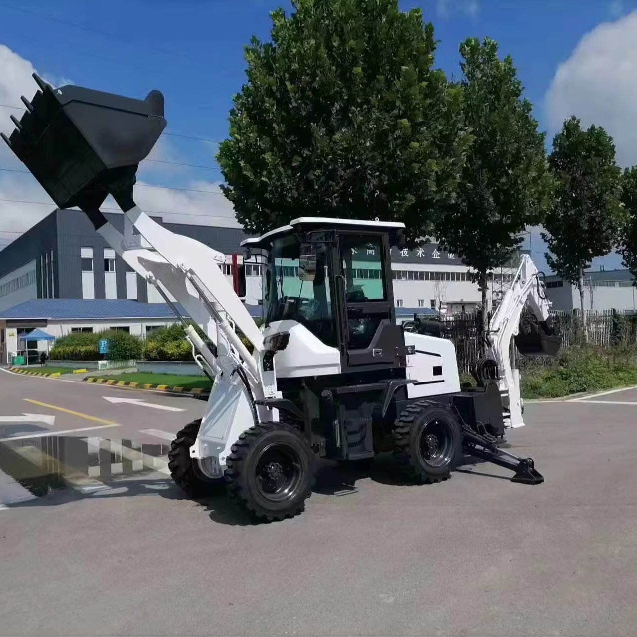 Koman Backhoe Loader Construction Works Application Agriculture Loaders Four Wheels Drive Used Loader