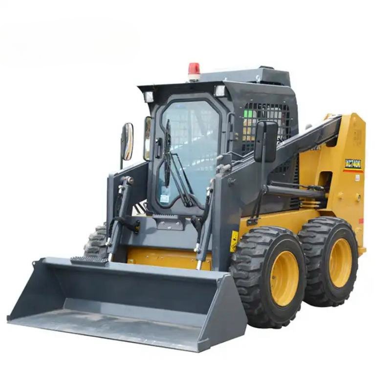 CE EPA high quality 4WD mini skid steer track loader with crawler small skid steer loader with 4in1 bucket attachment for sale