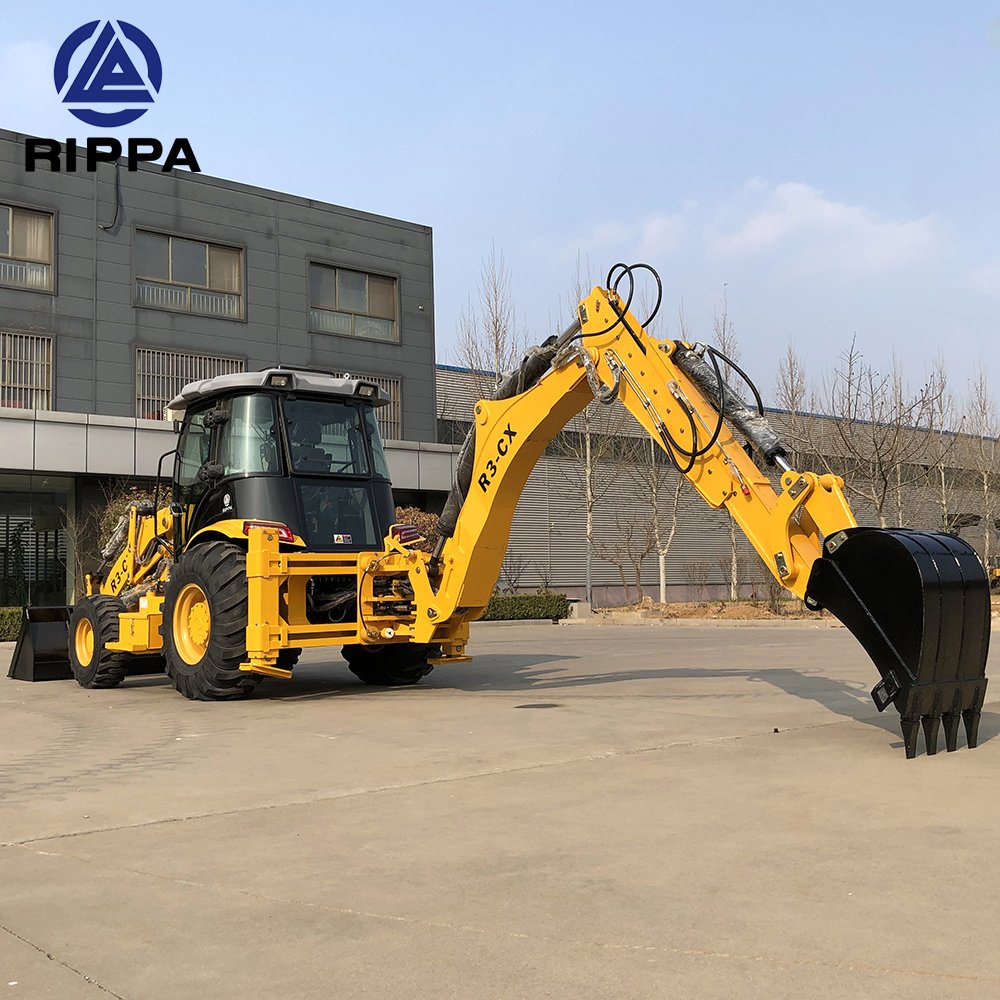 Rippa 4x4 Wheel Loaders Front End Loader 8 Ton Backhoe Loader Retroescavadeira With CE Certification