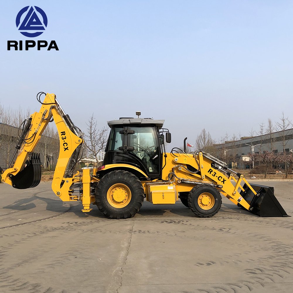 Rippa 4x4 Wheel Loaders Front End Loader 8 Ton Backhoe Loader Retroescavadeira With CE Certification