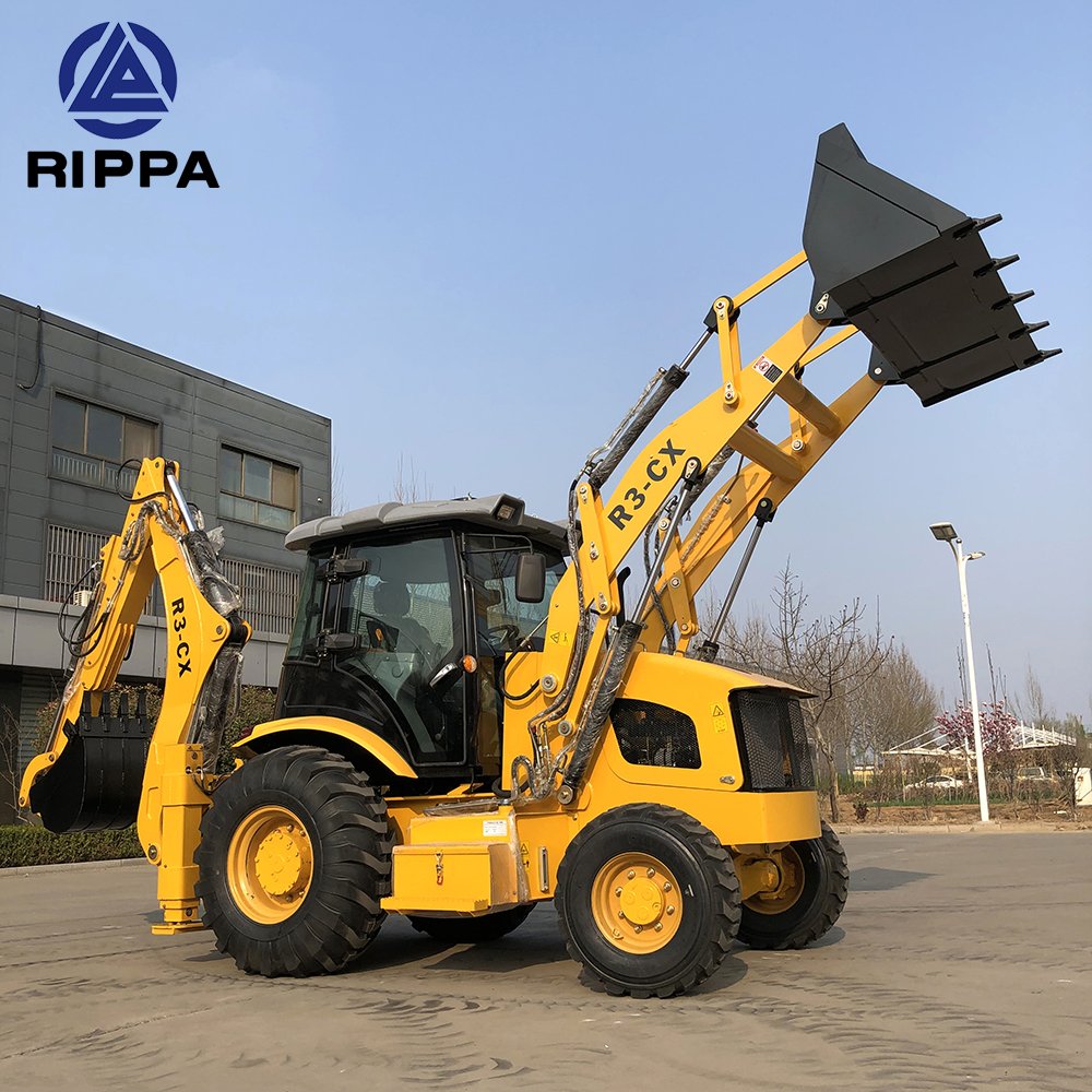 Rippa 4x4 Wheel Loaders Front End Loader 8 Ton Backhoe Loader Retroescavadeira With CE Certification