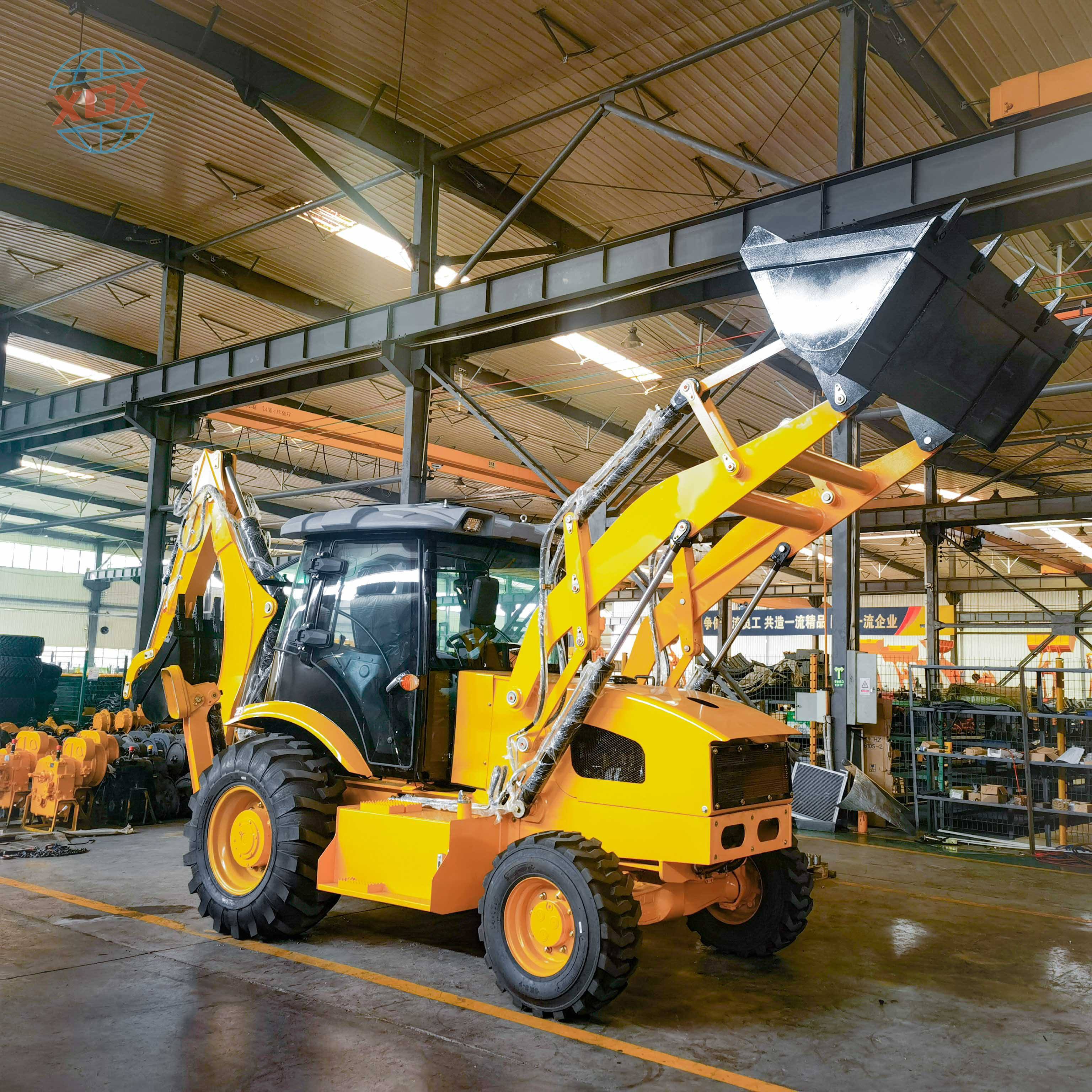 Chinese Used Small Backhoe Loader Mini Tractor Backhoe Loader At Good Price With Spare Parts For Sale