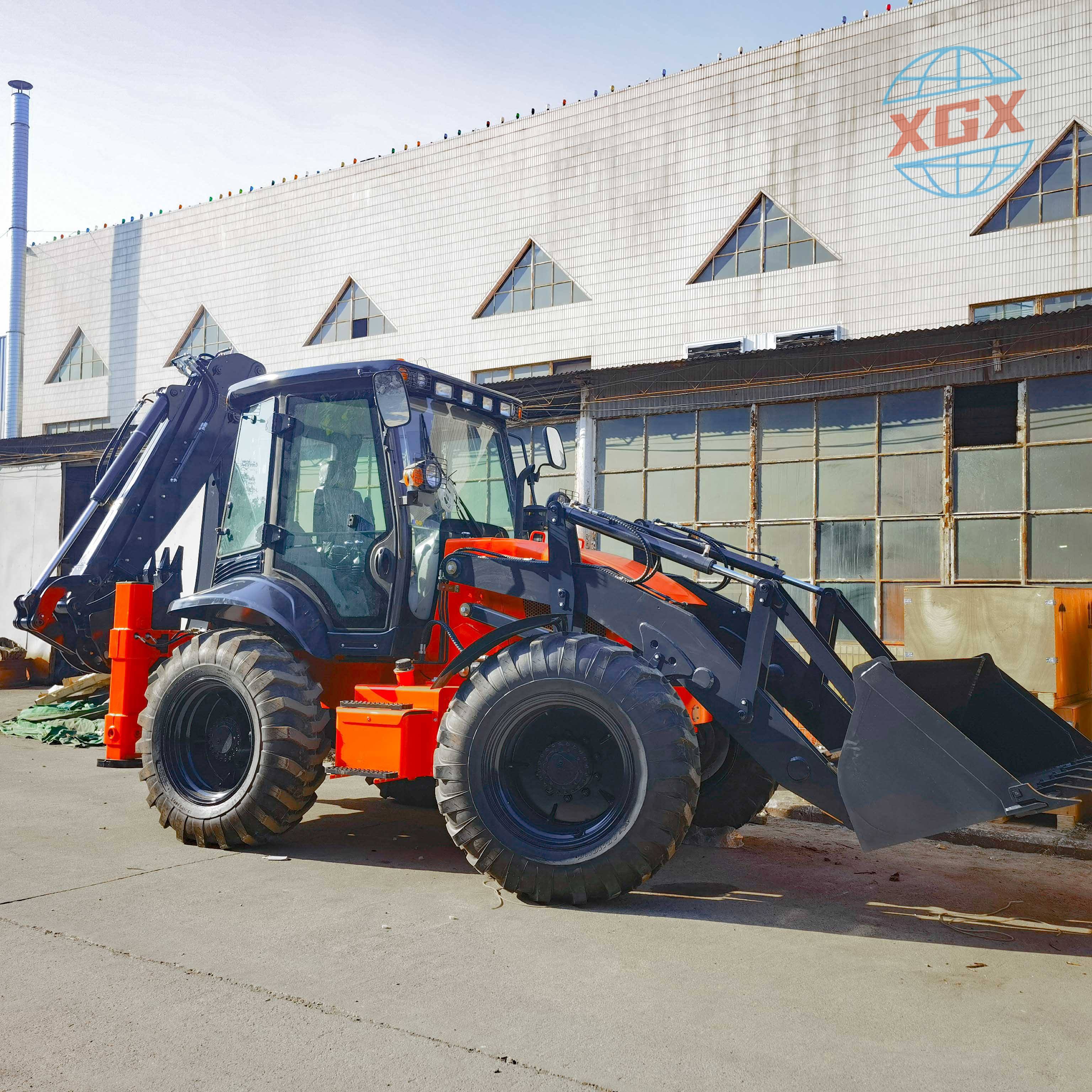 Chinese Used Small Backhoe Loader Mini Tractor Backhoe Loader At Good Price With Spare Parts For Sale
