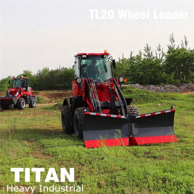 TITAN 2.0t Mini Farm Compact Shovel Loader Hydraulic Arm Used Front Loader Huade 4x4 Engine Pump Gearbox PLC Bucket Retail