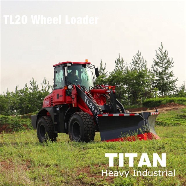 TITAN 2.0t Mini Farm Compact Shovel Loader Hydraulic Arm Used Front Loader Huade 4x4 Engine Pump Gearbox PLC Bucket Retail