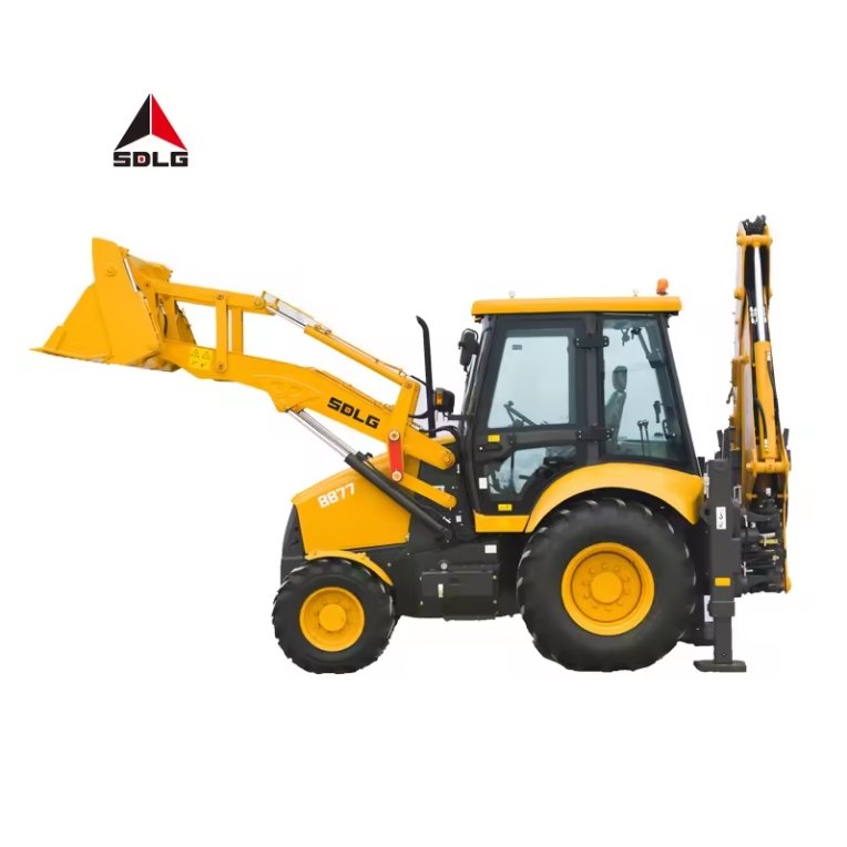 SDLG B877F 70KW articulated mini excavator towable backhoe with Backhoe digger and front loader for sale used excavators