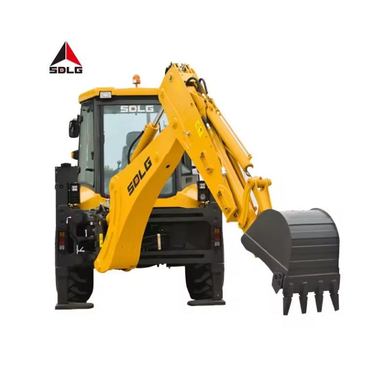 SDLG B877F 70KW articulated mini excavator towable backhoe with Backhoe digger and front loader for sale used excavators