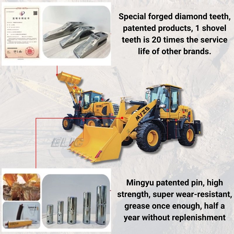 China Factory Direct Cheap Earth-Moving Machinery New Shovel Loader 1 Ton 966H Small Underground Wheel Loader