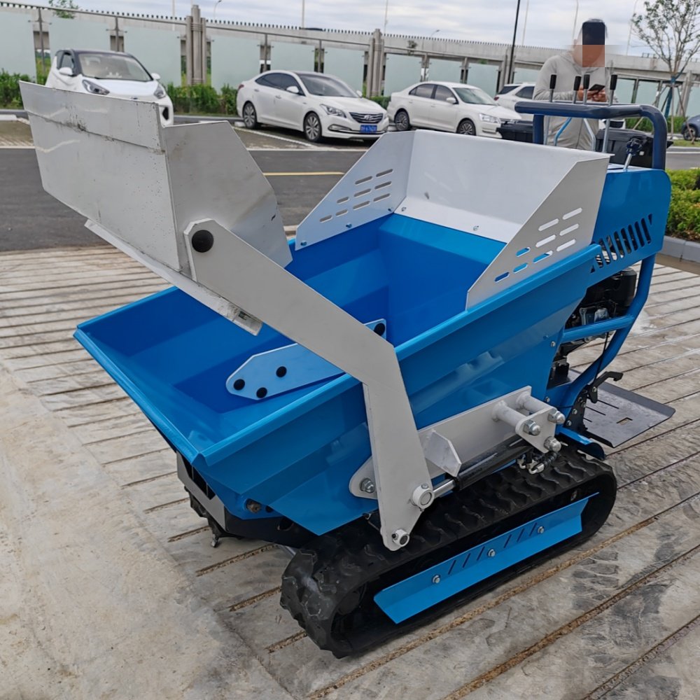 1ton mini crawler high tip lifting motocarriola dumper 500kg 700kg rubber track transporter dumper diesel engine for hot sale