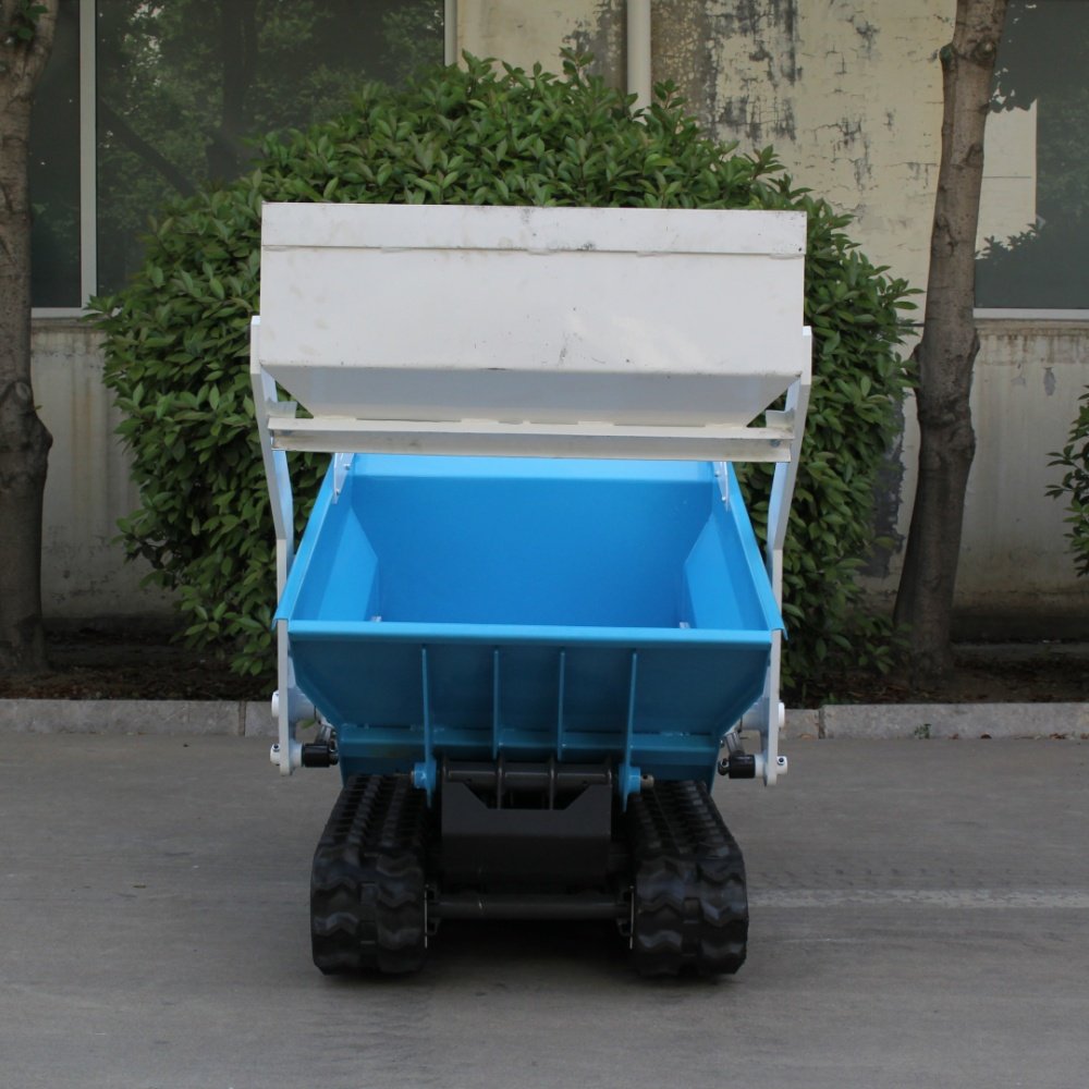 1ton mini crawler high tip lifting motocarriola dumper 500kg 700kg rubber track transporter dumper diesel engine for hot sale
