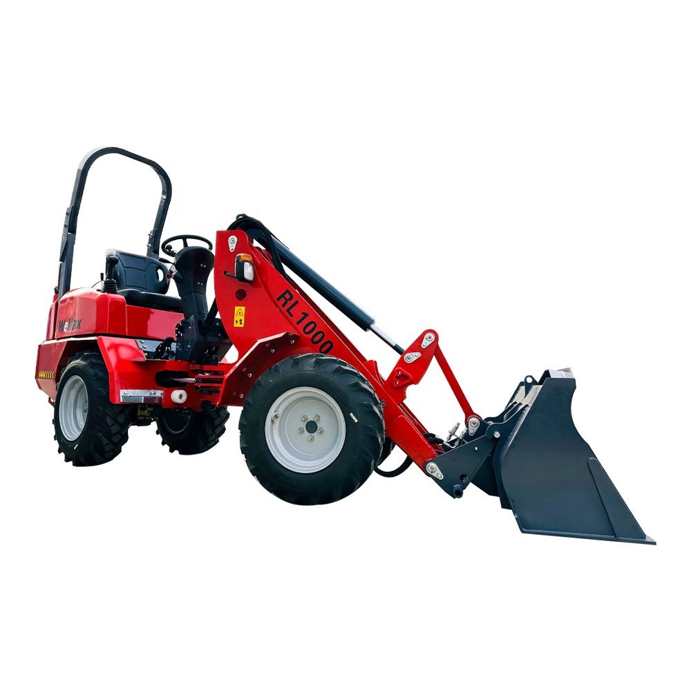 Rima Construction Machine 1000kg Loading Mini Small Skid Steer Wheel front Mini Loader