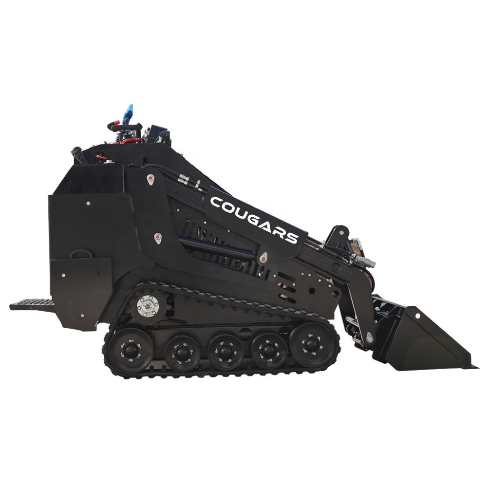 USA COUGARS CG827 Wheeled Mini Skid Steer Front Loader 1 Ton Rated Load with EPA Tier 4 Diesel Engine Used Condition Bucket