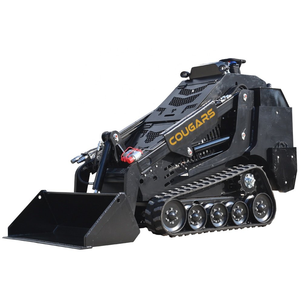 USA COUGARS CG827 Wheeled Mini Skid Steer Front Loader 1 Ton Rated Load with EPA Tier 4 Diesel Engine Used Condition Bucket