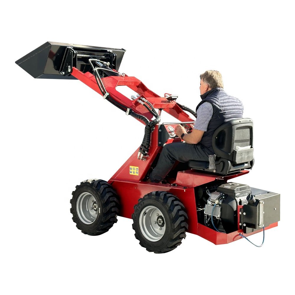 RIMA Mini Skid Steer load Diesel/Gas Wood Bucket/Fork Wheel Front log loaders small wheel track snow loader