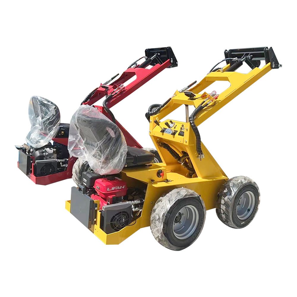 RIMA Mini Skid Steer load Diesel/Gas Wood Bucket/Fork Wheel Front log loaders small wheel track snow loader