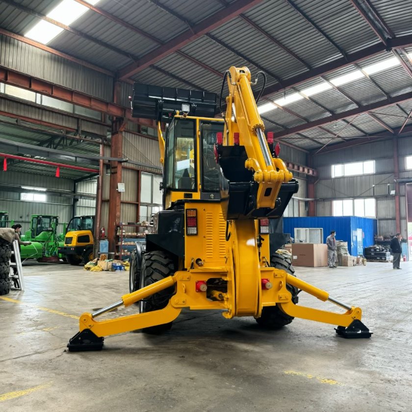 Mini 4x4 WZ30-25 Compact Tractor Backhoe Loader with Front End Loader Bucket 5 Ton Rated Load Used YUNI Engine Good Price Sale