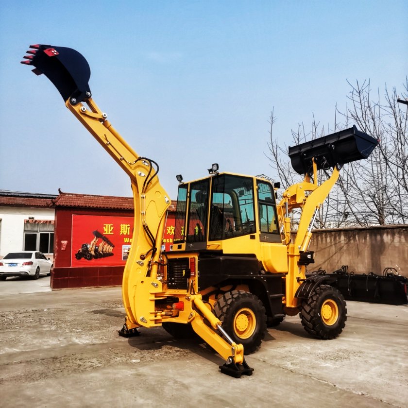 Mini 4x4 WZ30-25 Compact Tractor Backhoe Loader with Front End Loader Bucket 5 Ton Rated Load Used YUNI Engine Good Price Sale