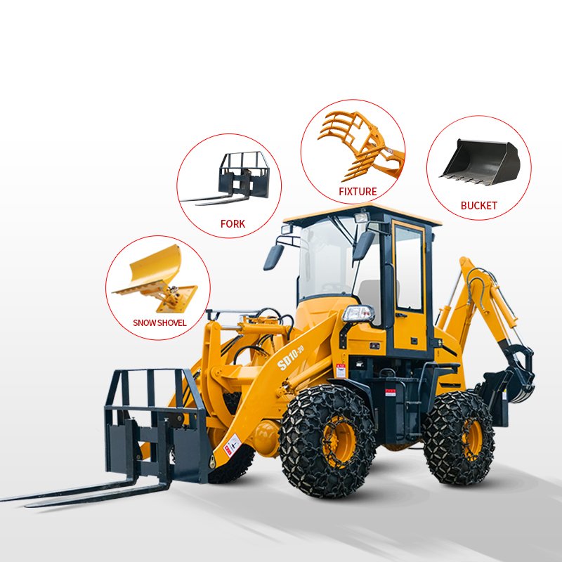 Min Used Multifunctional Wheel Backhoe Excav Loaders With Mower ForkliftS For Cultivators