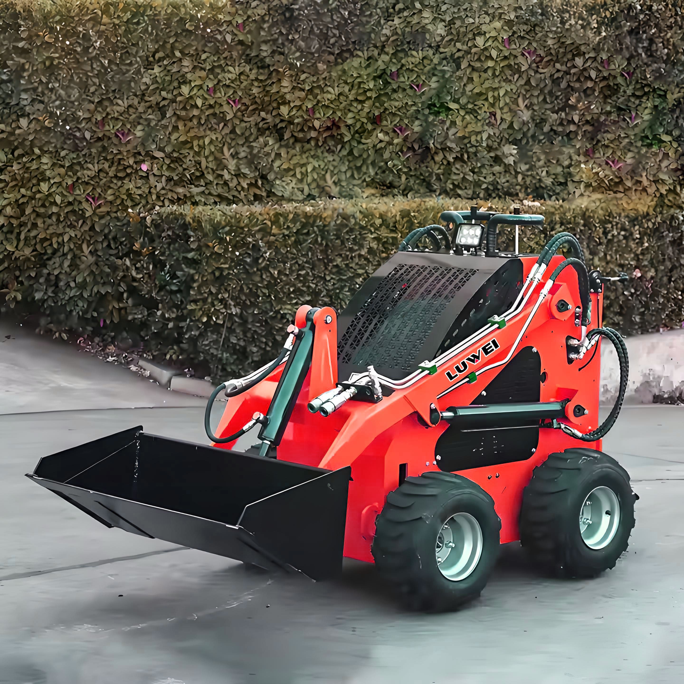 LUWEI wholesale CE/EPA Engine Diesel mini skid steer loader bucket 380 480 wheel loader Crawler skid steer loader