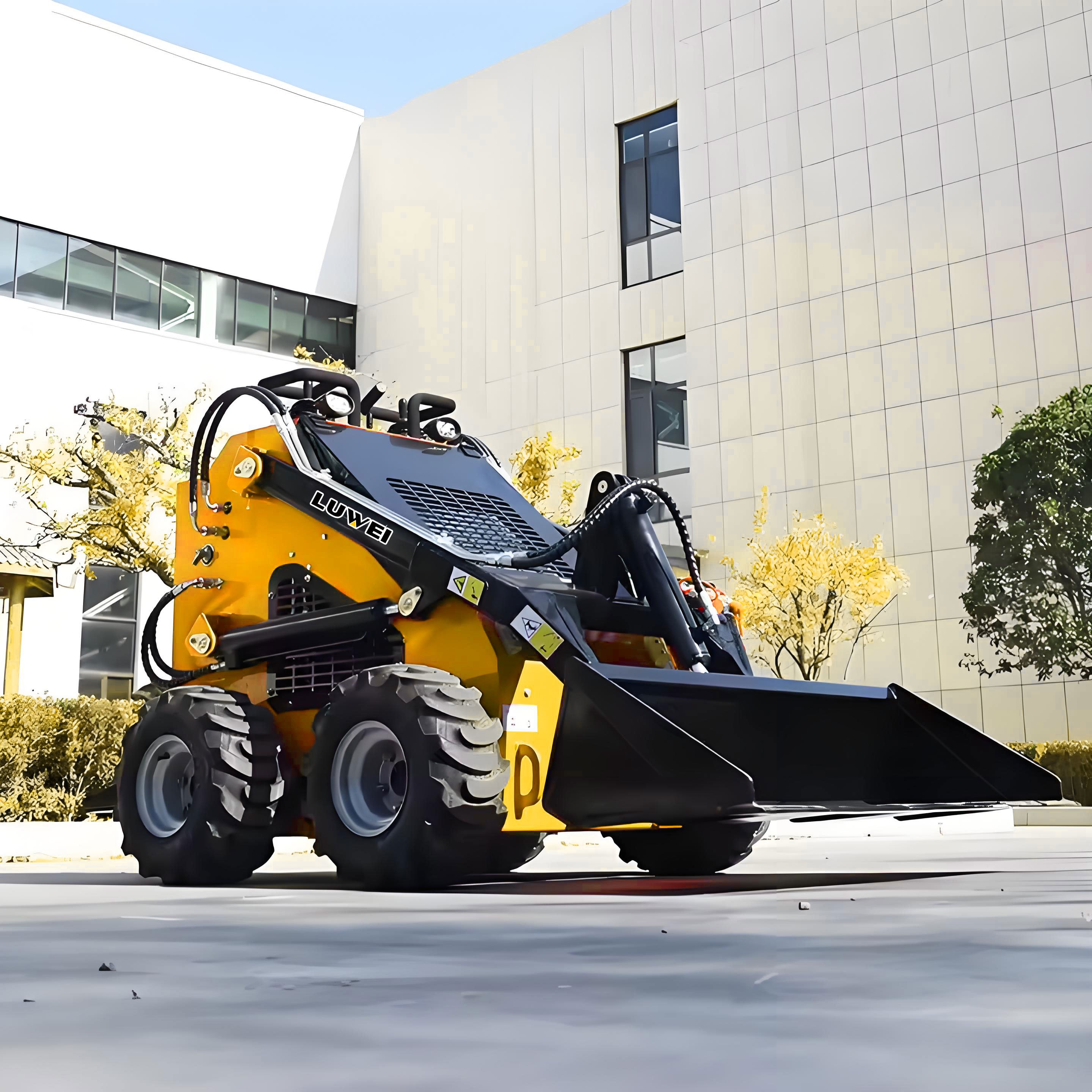 LUWEI wholesale CE/EPA Engine Diesel mini skid steer loader bucket 380 480 wheel loader Crawler skid steer loader