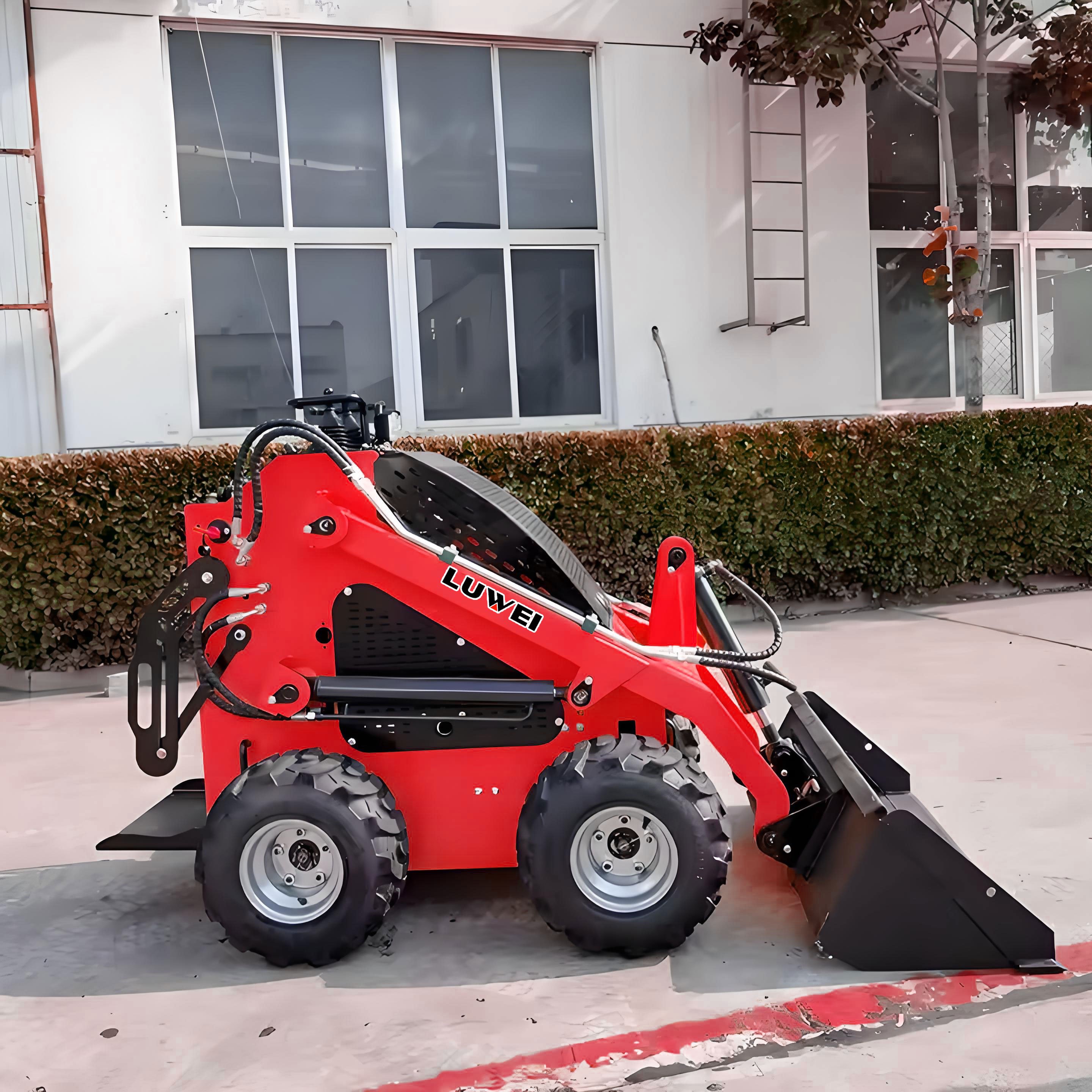 LUWEI wholesale CE/EPA Engine Diesel mini skid steer loader bucket 380 480 wheel loader Crawler skid steer loader