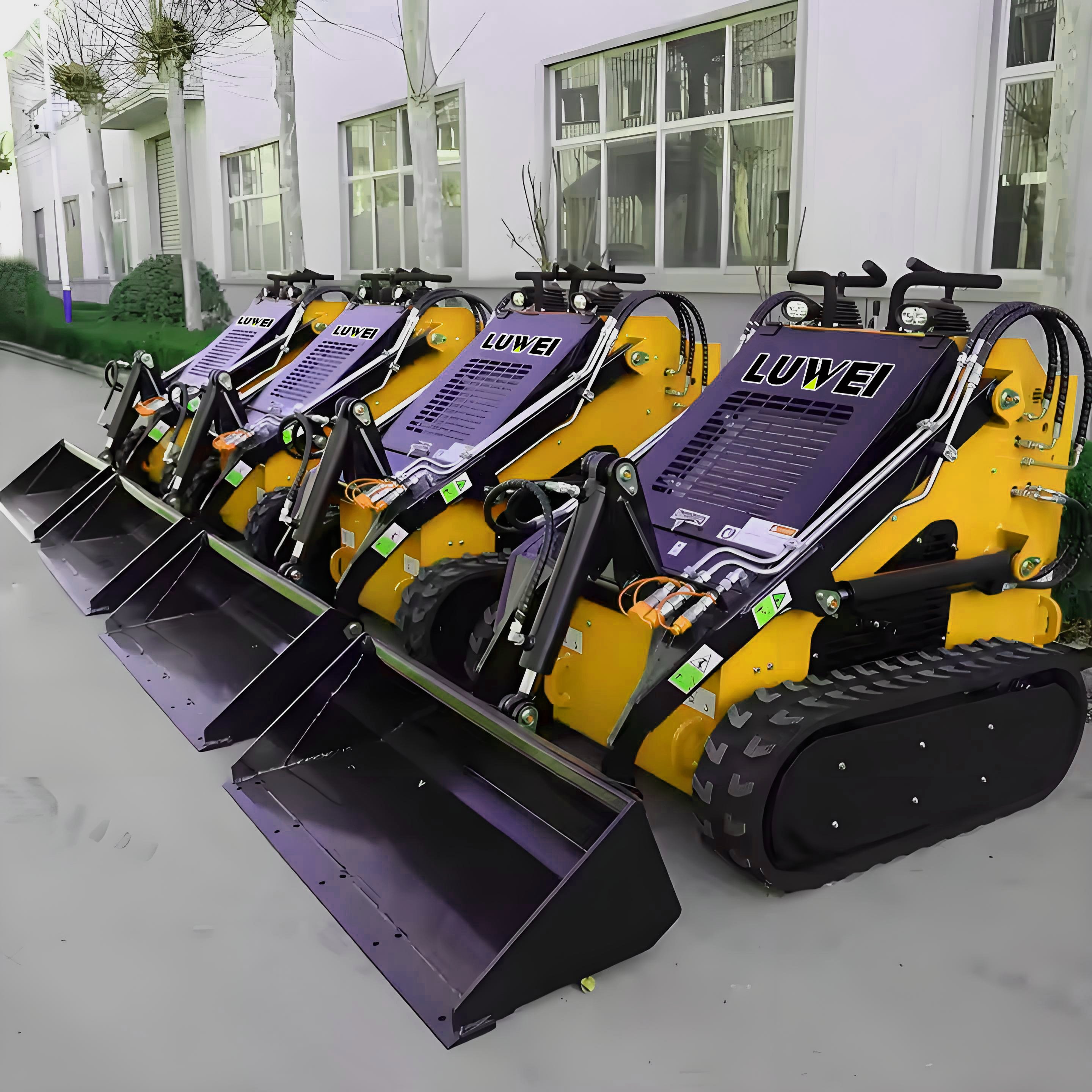 LUWEI wholesale CE/EPA Engine Diesel mini skid steer loader bucket 380 480 wheel loader Crawler skid steer loader